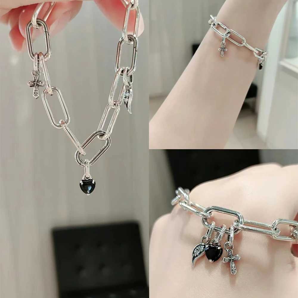 Romantic 925 Sterling Silver Purple Green Pink Chakra Heart Mini Dangle Charm Fit Original Me Bracelet DIY Women Jewelry XJ250607