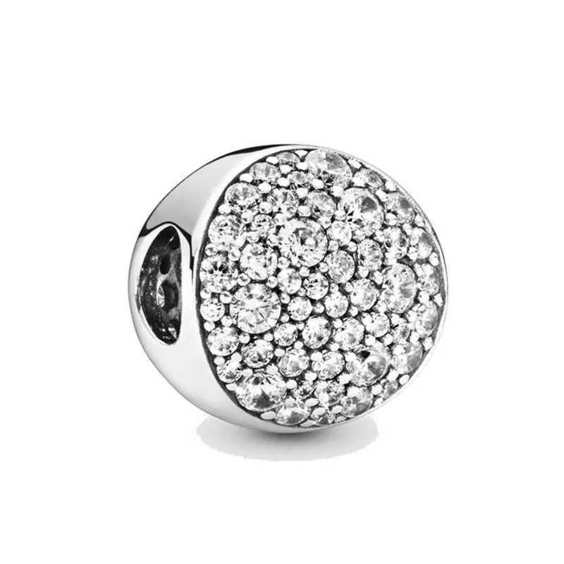 New hot White series zircon Beads Shining Charm Fit Original Bracelet Accessories Women DIY Jewelry 925 Silver Pendant Gift XJ250607