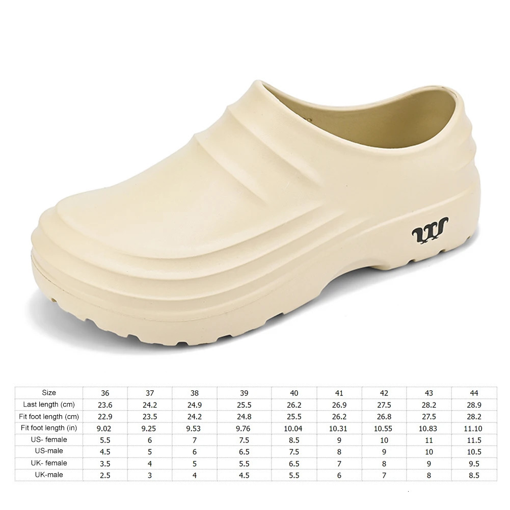 Men Women Chef Shoes Non-slip Waterproof Oil-proof Shoes Comfortable Workers Slippers Outdoor Garden Shoes Fishing Shoes 250605