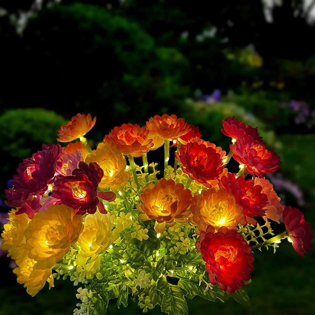 Snow Lotus Solar Decorative Garden Light Outdoor IP65 Waterproof LED Decoration for Courtyard LawnXJ250606