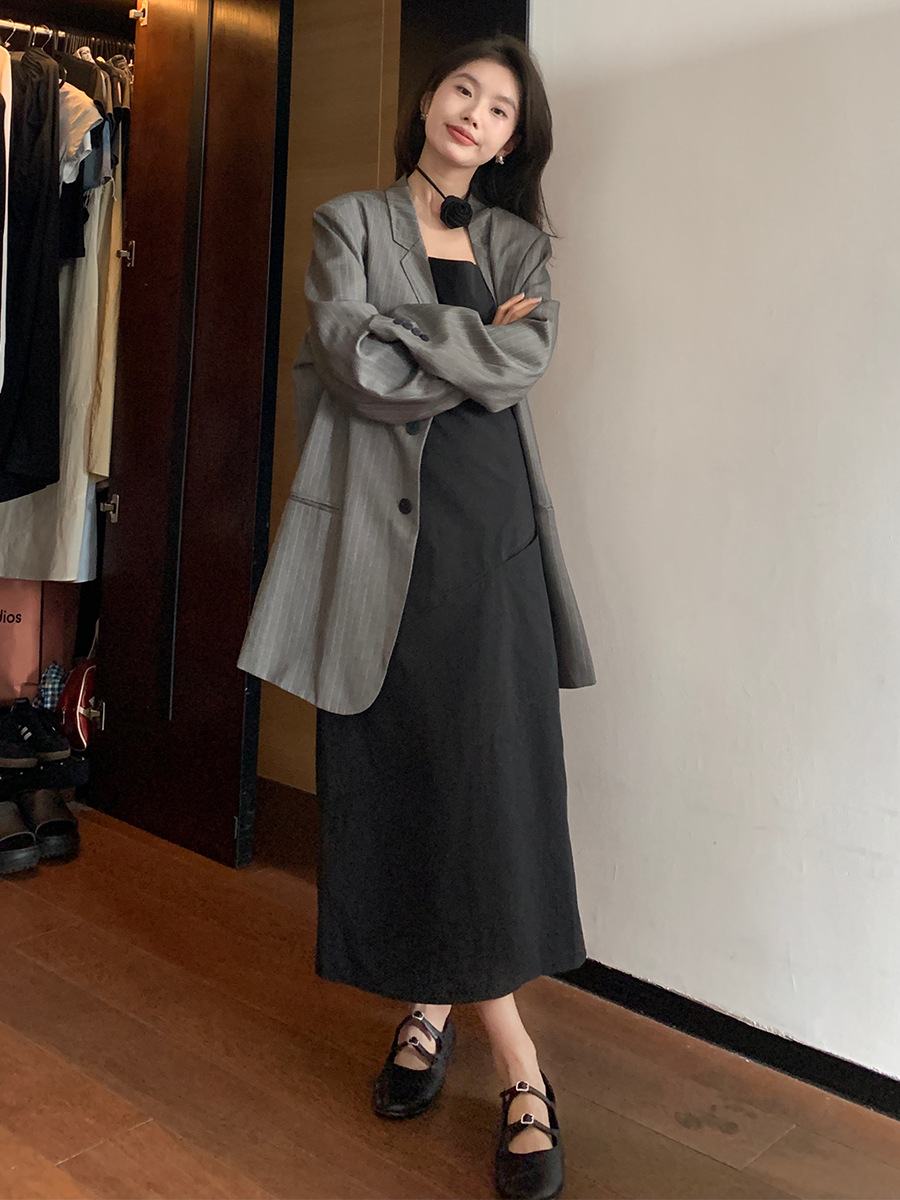 KC180 High waist slit long suspender dress high-end long dress for women