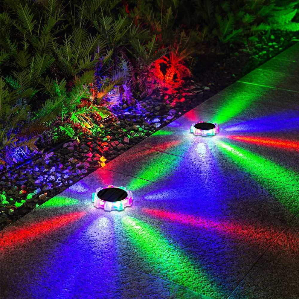 2024 New Led Solar Garden Lamp Waterproof Ground-in 4Mode Backyard Patio Lawn Decoration Wall Fence Gear Outdoor Solar LightXJ250606