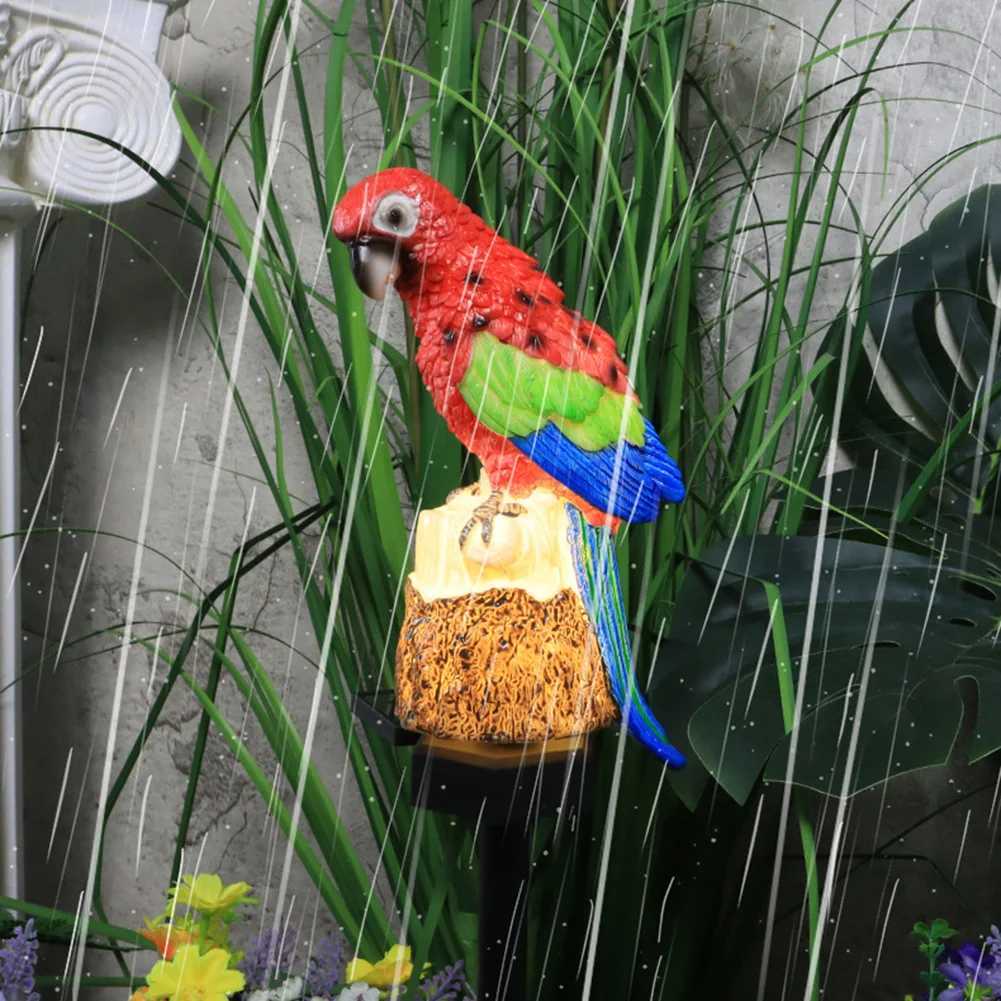 Outdoor Garden Lamp Resin Solar Parrot Lamp IP55 Waterproof Macaw Ground Light 600MAH Garden Landscape Light for Patio BalconyXJ250606