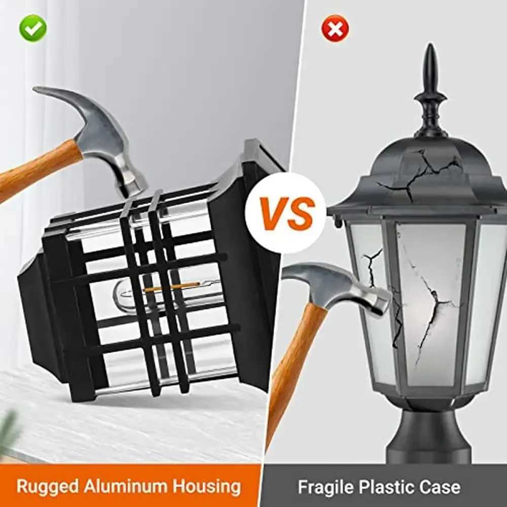 3-Head Solar Street Light Aluminium Waterproof Outdoor Lamp Post Energy-Efficient Garden Lighting Automatic Dusk to Dawn Black W250607