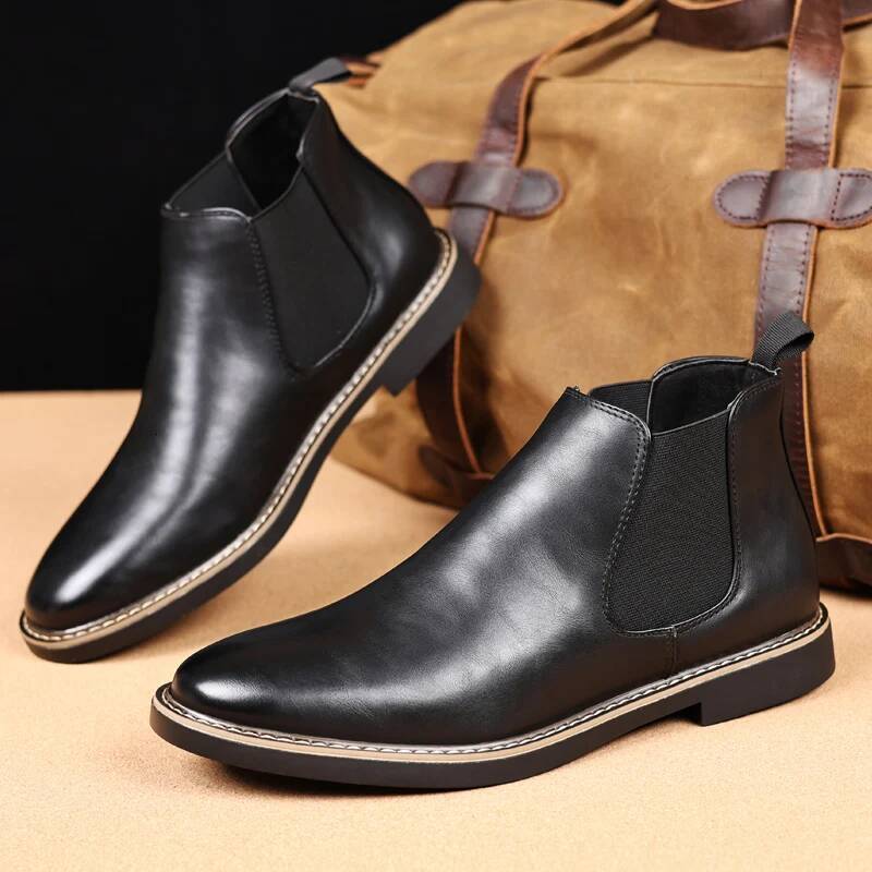 Ddmyoutdoor Shoes Retro Ankle Boots Casual Flat Elastic Formal Business Dress Men Shoe New Spring Autumn Outdoor Shoes