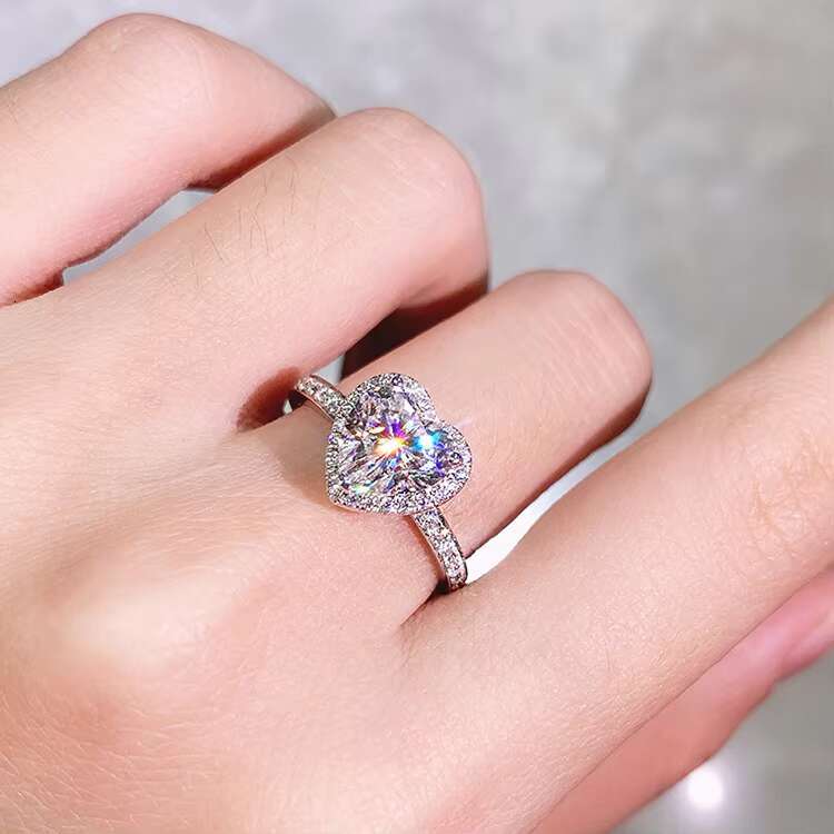 Trendy Jewelry 2023 Women 9K 10K 14K 18k Gold Heart Ring Fine Jewelry Rings