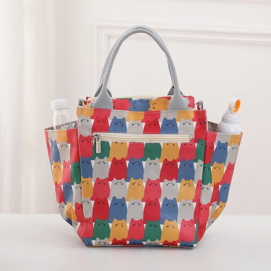 Daily portable outing with rice Oxford cloth insulation lunch bag fashion large capacity waterproof hand carry with lunch 250606