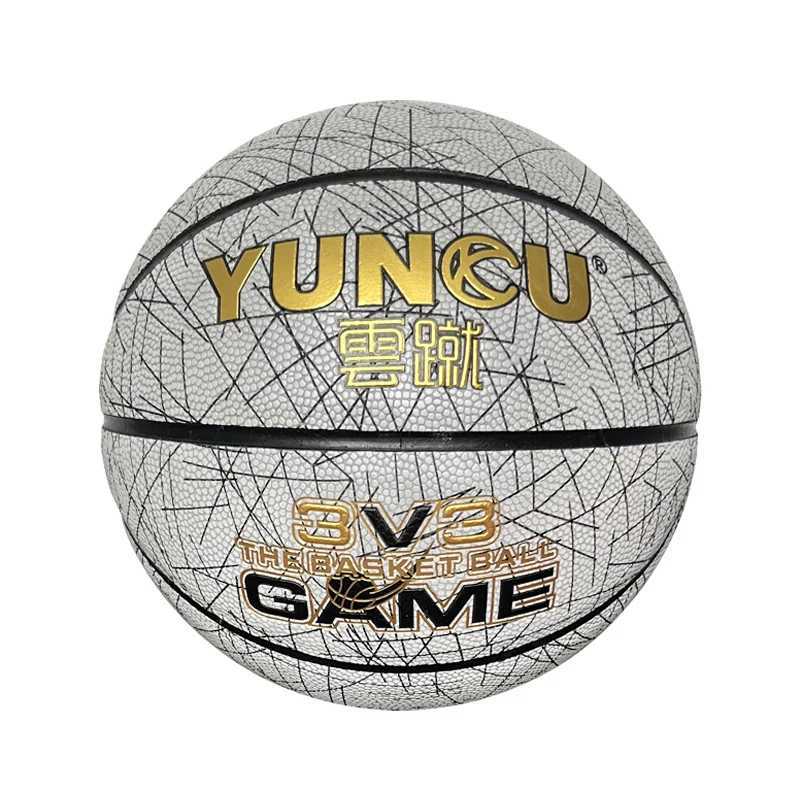 Basketball reflective luminous holographic moisture-absorbing PU basketball is suitable for night entertainment XJ250606