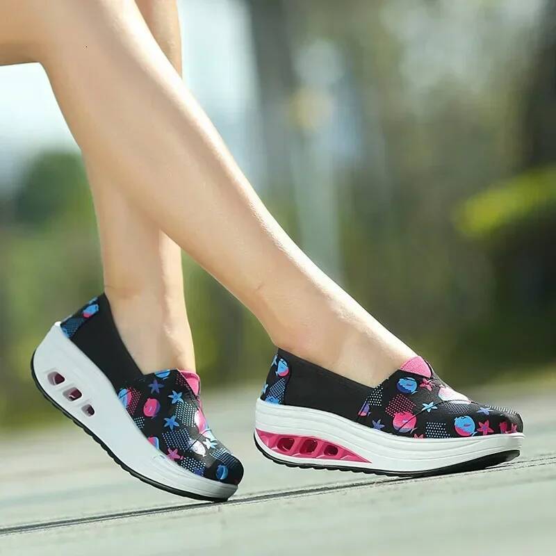 ddmyoutdoor Fashion Spring New Canvas Rocking Wedges Platform Shoe Breathable Women S Sports Travel Shoes Sapatos Femininos Outdoor Outdoor Shoes