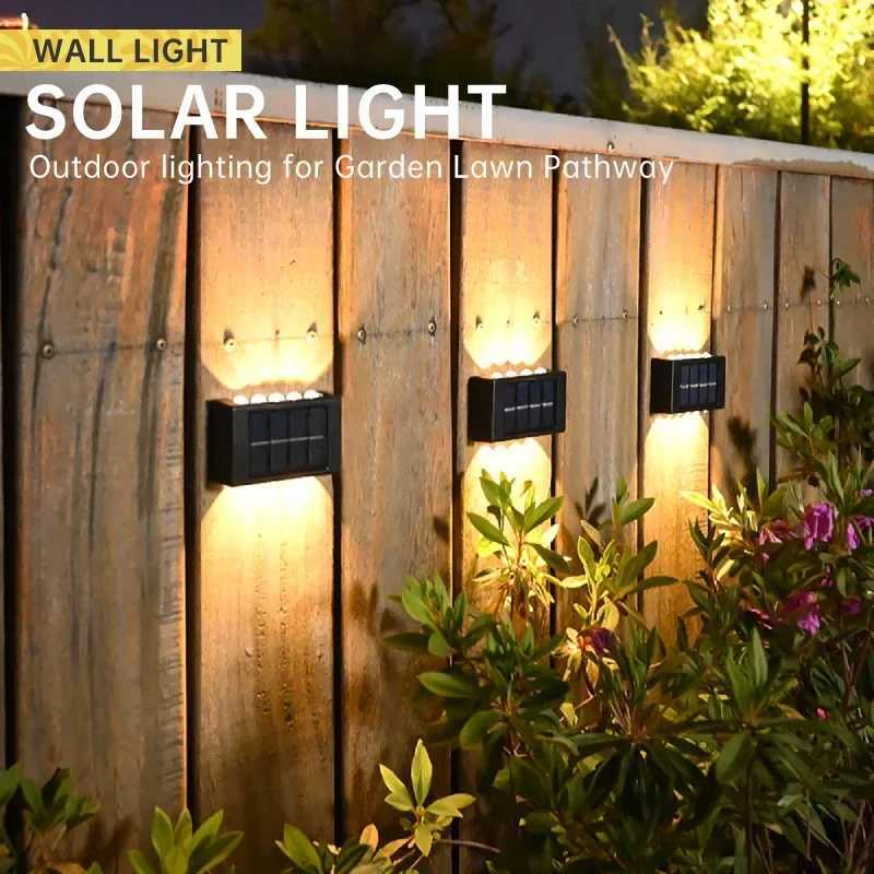 Solar Wall Lamp Outdoor Waterproof Solar Powered Light UP and Down Illuminate Home Garden Yard Decoration Outside Sunlights XJ250606