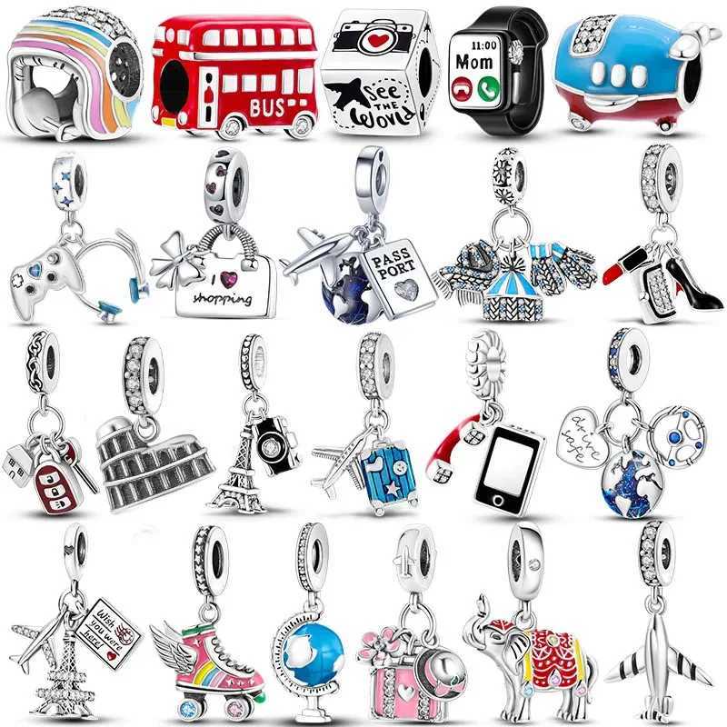 Charms 925 Sterling Silver Travel Dangle Charm Eiffel Tower Beads fit Charms Bracelet Original Jewelry XJ250607