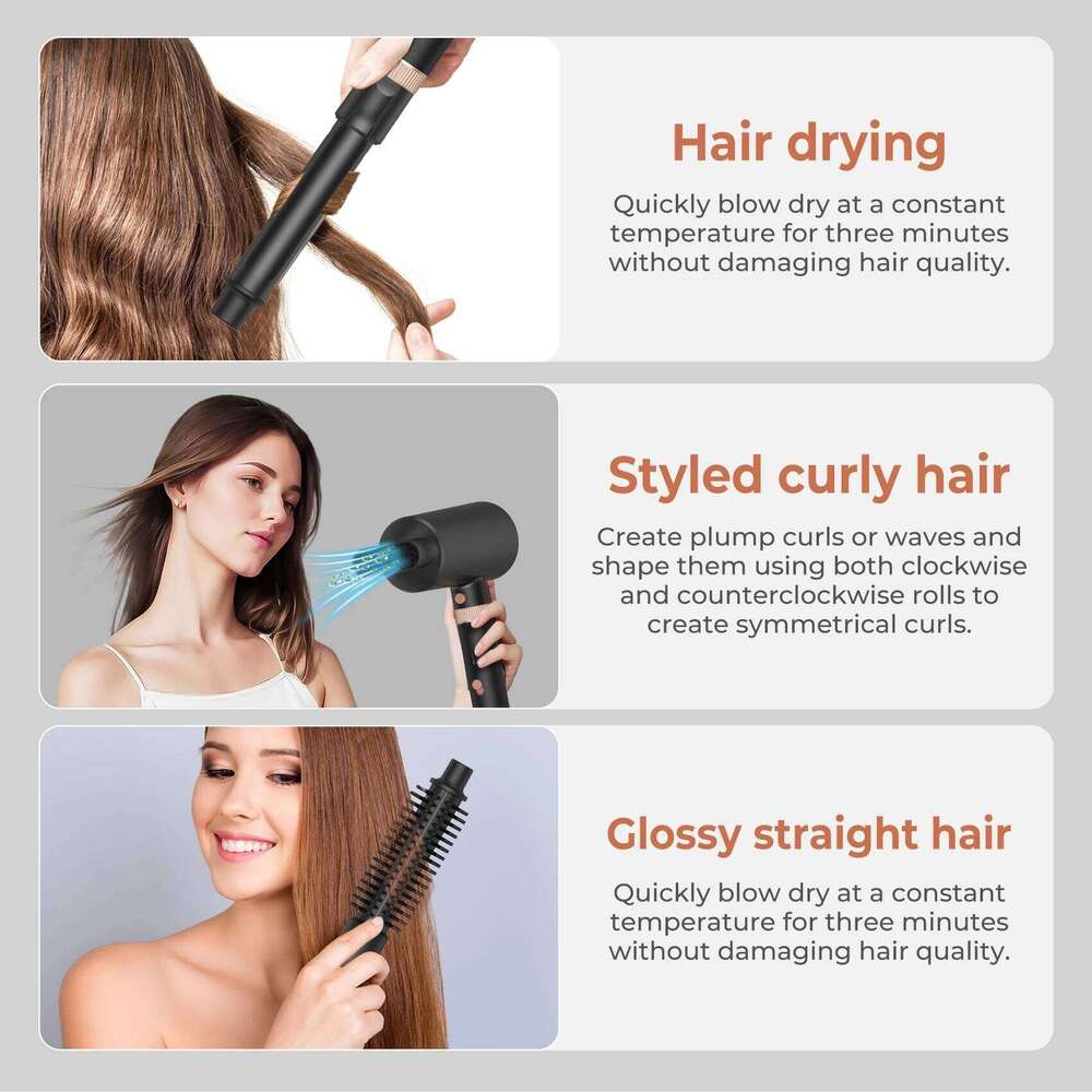 5 In 1 High-Speed Hot Air Styler - Professional Frizz-Free Blow Dryer Brush, Fast Drying, Curl, Volumize