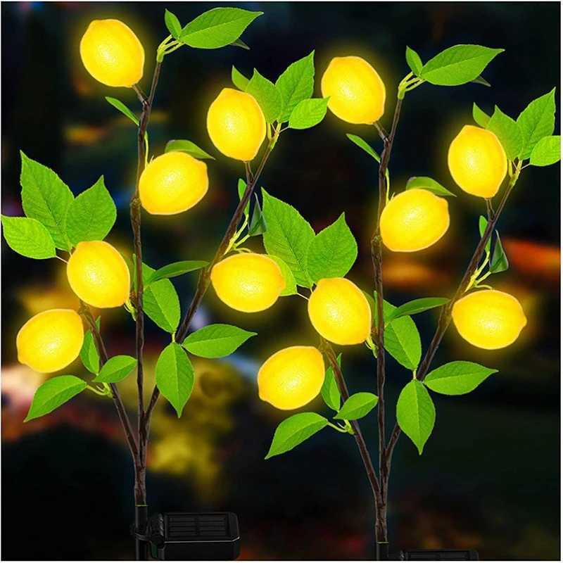 Outdoor Solar Lemon Light Lawn Courtyard View Garden Park Party Atmosphere LED Entrance Festival Fruit Decorative Lamp W250607