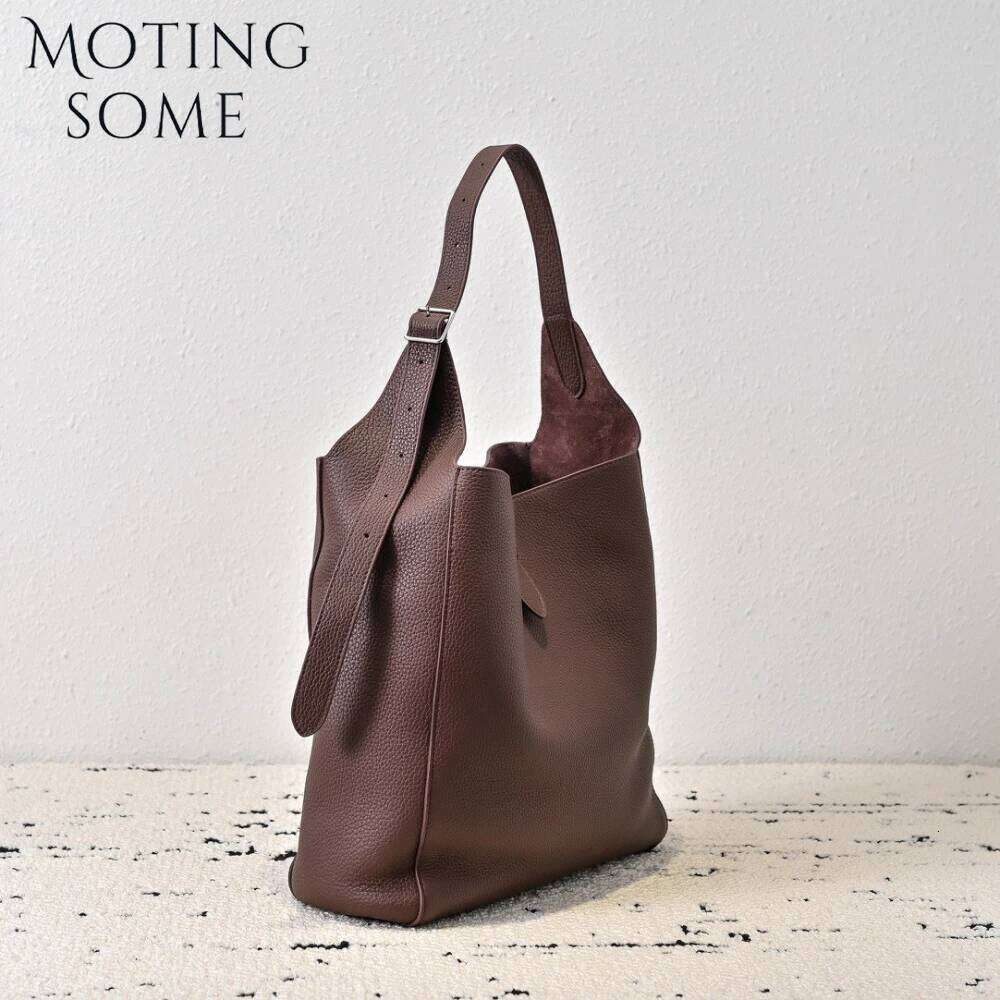 Motingsome Togo Cowhide Bucket For Women Messenger Bag Large Capacity Commuter Genuine Leather Shoulder Tote 2025 New