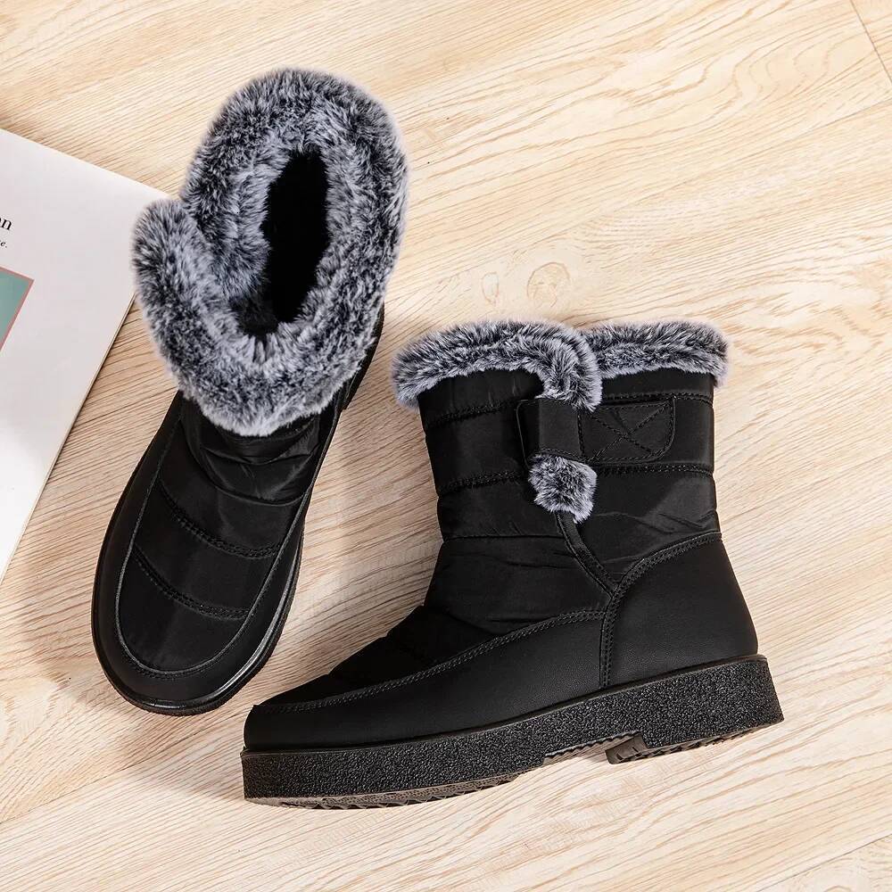Ddmyoutdoor Women Winter Trendy Platform Snow Boots Outdoor Anti Slip Thick Soled High Quality Work Casual Cold Resistant Cotton Shoes Outdoor Shoes