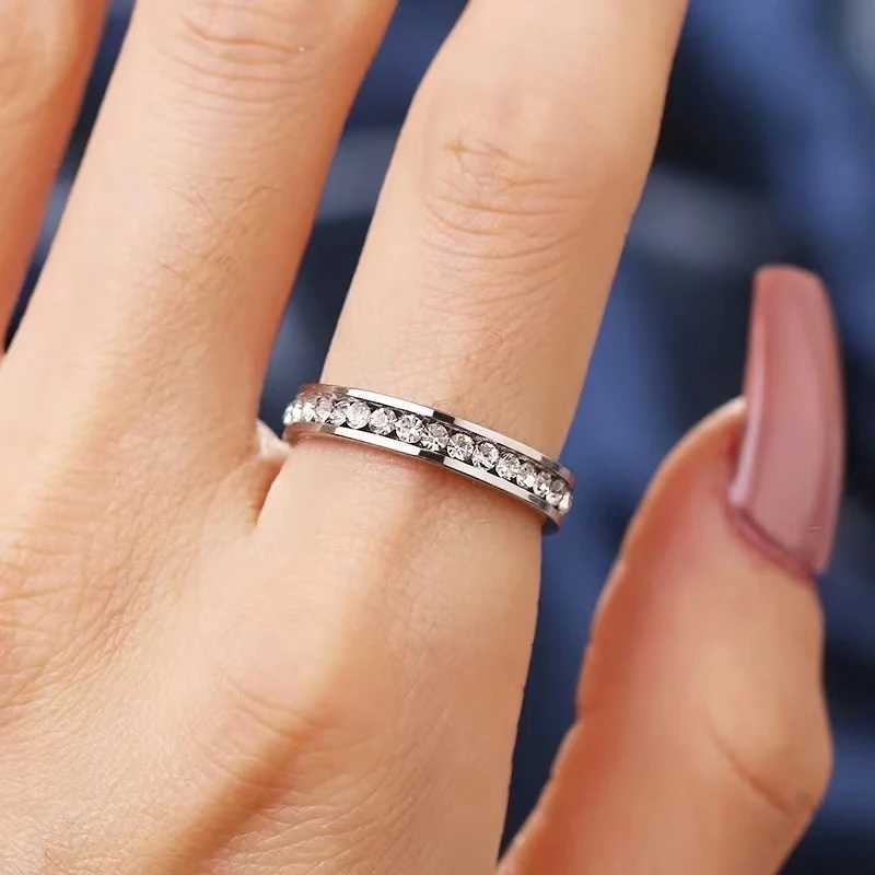 Trendy 316L Stainless Steel Ring Crystal Zircon Best Rings For Women Exquisite Gift Engagement Wedding Party Jewelry Wholesale XJ250606