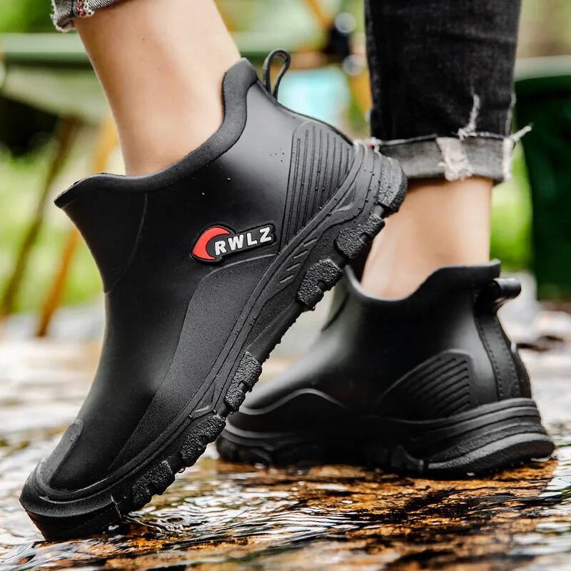 Ddmyoutdoor Rain Men Fashionable All Season Non Slip Waterproof Rubber Shoes For Fishing Work Car Wash Wear Resistant Water Boots Outdoor Shoes