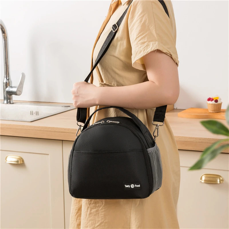 Semicircle Insulated Lunch Bag Portable Lunch Box Ice Pack Tote Food Container Fresh Cooler Picnic Bags Large Capacity Thermal 250606