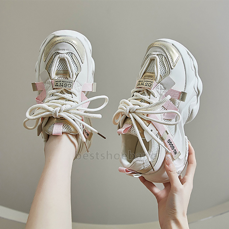 2025 New designer shoes womens trainers Summer sneakers Breathable Mesh outdoors sports shoes Casual Thick-sole Daddy Shoes fashion trend soft low-top