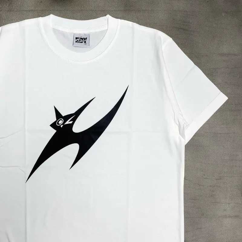 American High Street Y2k Clothing Women Cute Lightning Cat Casual Loose Super Large Short Sleeve Hip-hop Street T-shirt Men W250607