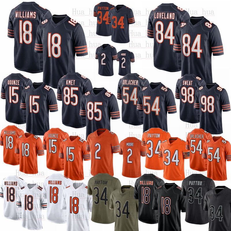 Caleb Williams 15 Rome Odunze 2 DJ Moore Football Jersey Colston Loveland Cole Kmet Hester Swift Roschon Johnson Bagent Walter Payton Brisker Urlacher Sweat Jerseys