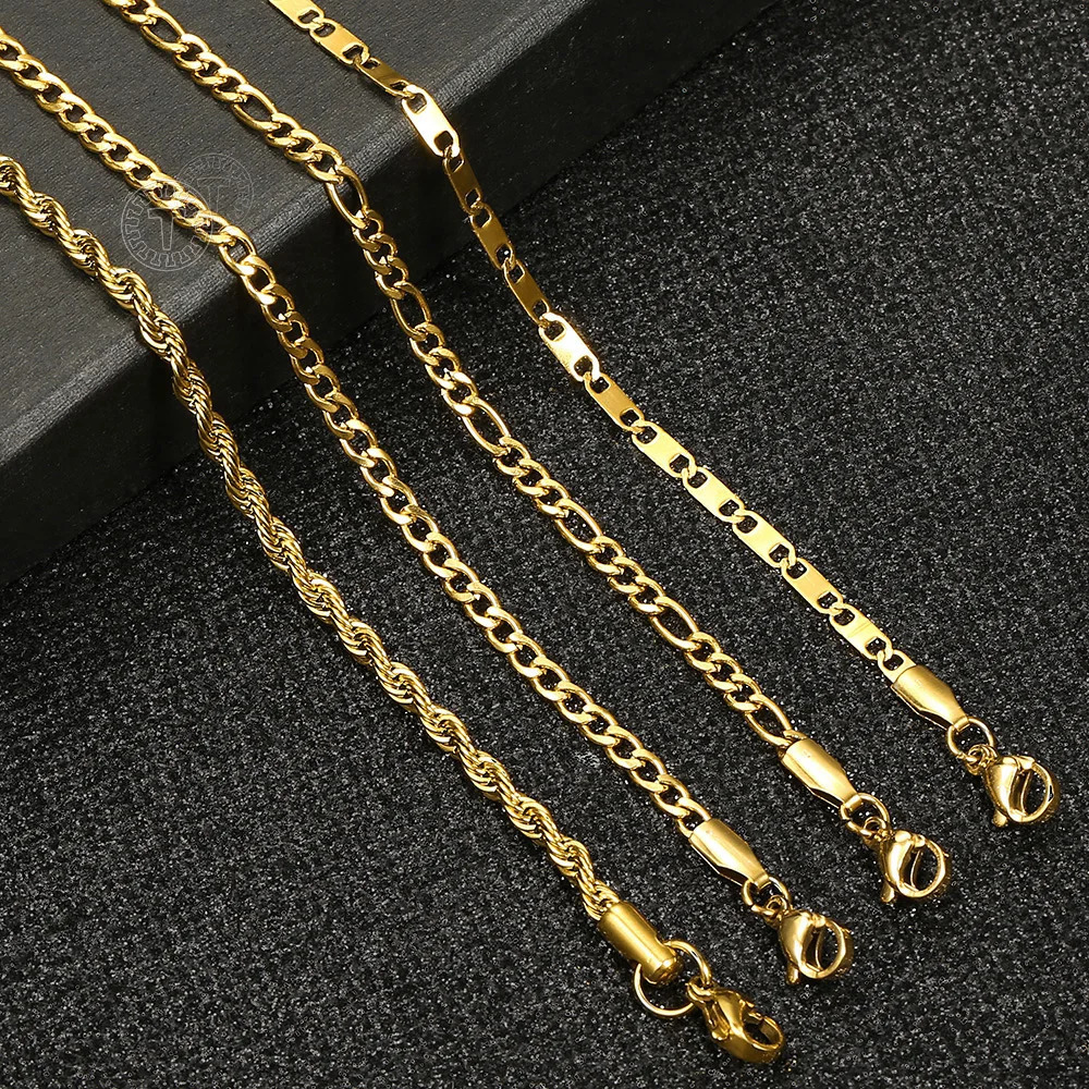 Minimalist Metal Anklets Women Gold Color Stainless Steel Figaro Rope Curb Link Leg Chain Basic Chic Lady Girl Jewelry 10inch 250528