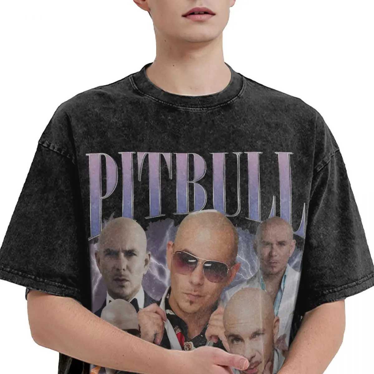 Pitbull Mr Worldwide Washed T Shirt Streetwear Hip Hop Vintage T-Shirts for Men Women Short Sleeve Harajuku Printed X250607