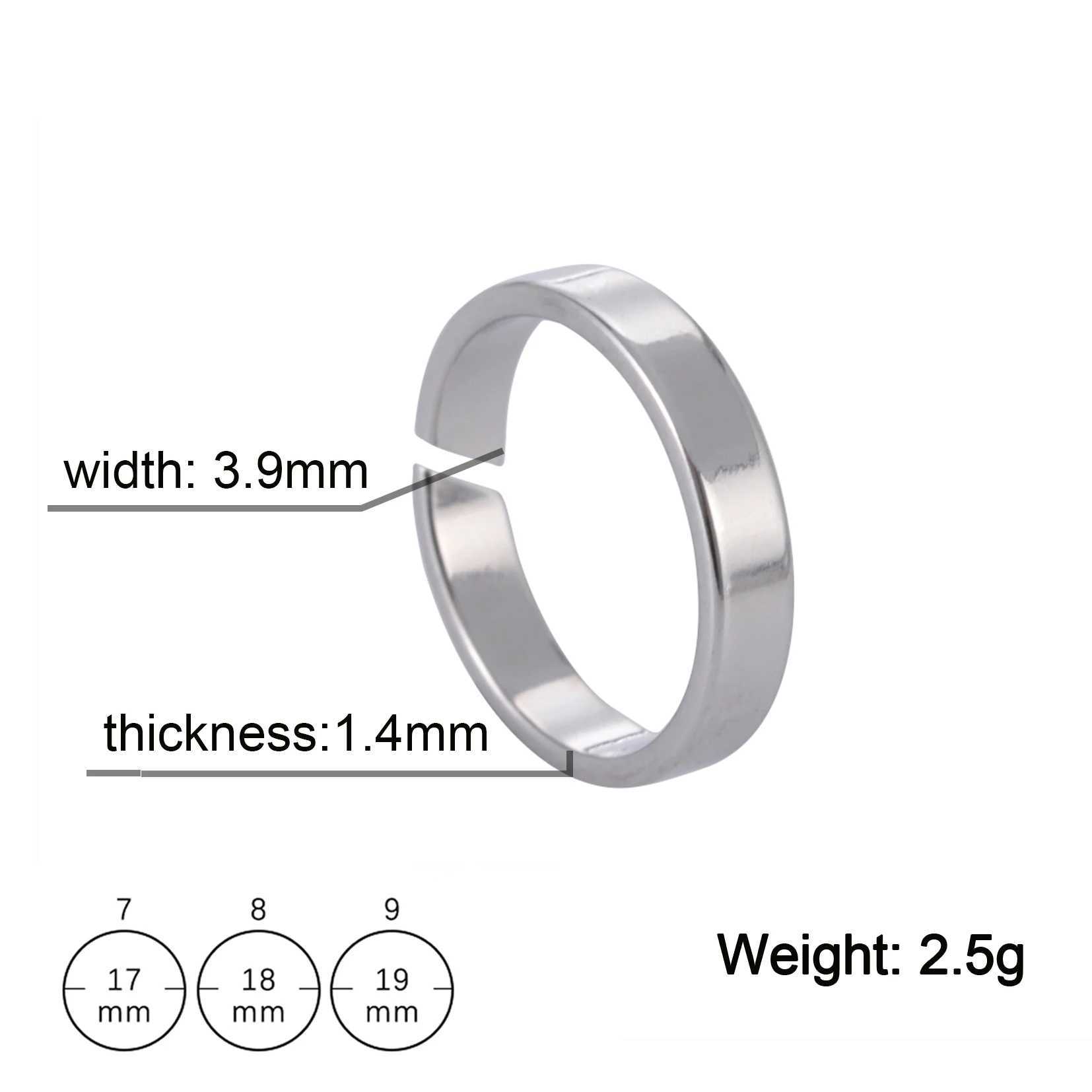 COOLTIME Kpop Minimalist Couple Rings Stainless Steel Silver Color Open Ring Women Men Fashion Jewelry Wedding Gift Wholesale W250606