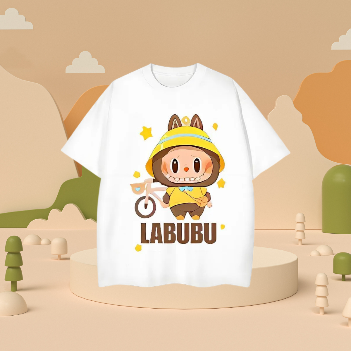 2025 Summer Man T Shirts Labubu Short Sleeve Soft 230g Pure Cotton Couples T Shirts Hip Hop Custom Anime Popular Tees