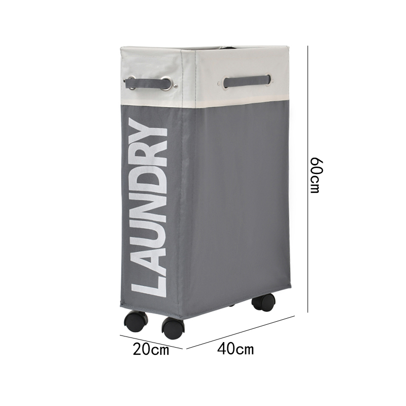 Large capacity small size foldable dirty clothes basket with wheels