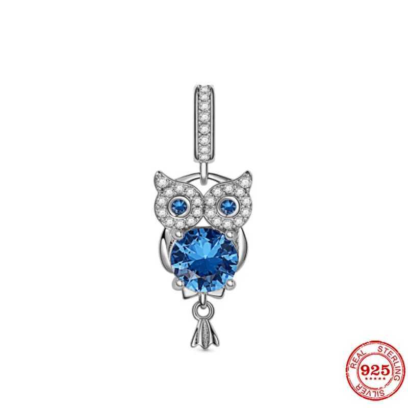 Classic Sparkling Wise Owl Graduation Dangle Charm Bead Fit Original Bracelet Pendant DIY Jewelry 925 Silver plated XJ250607