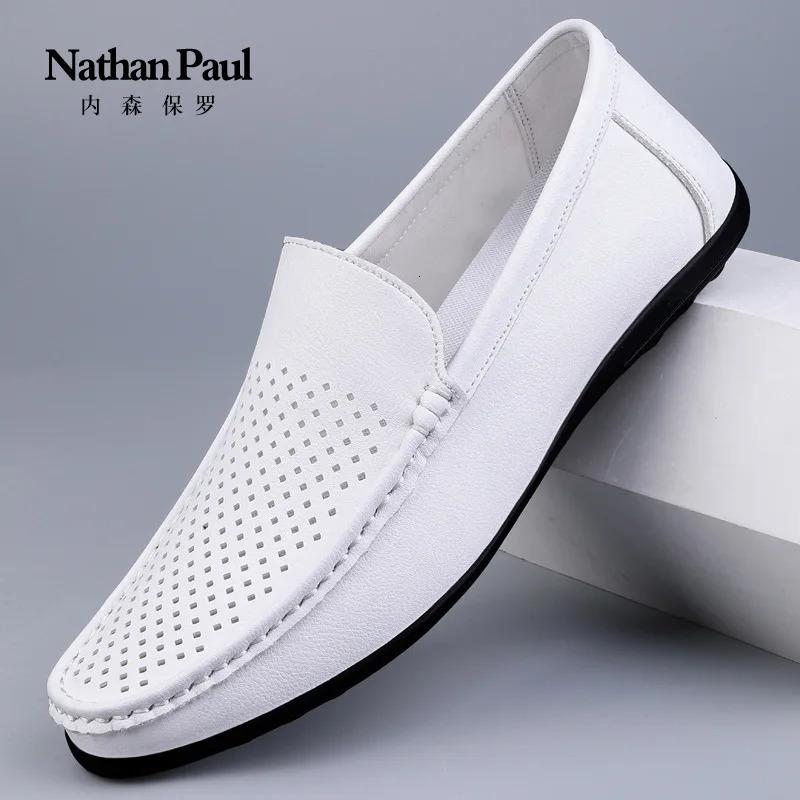 Mens shoes large size microfiber hollow loafers summer fashion trend casual mens shoes classic mens leather shoes 250605