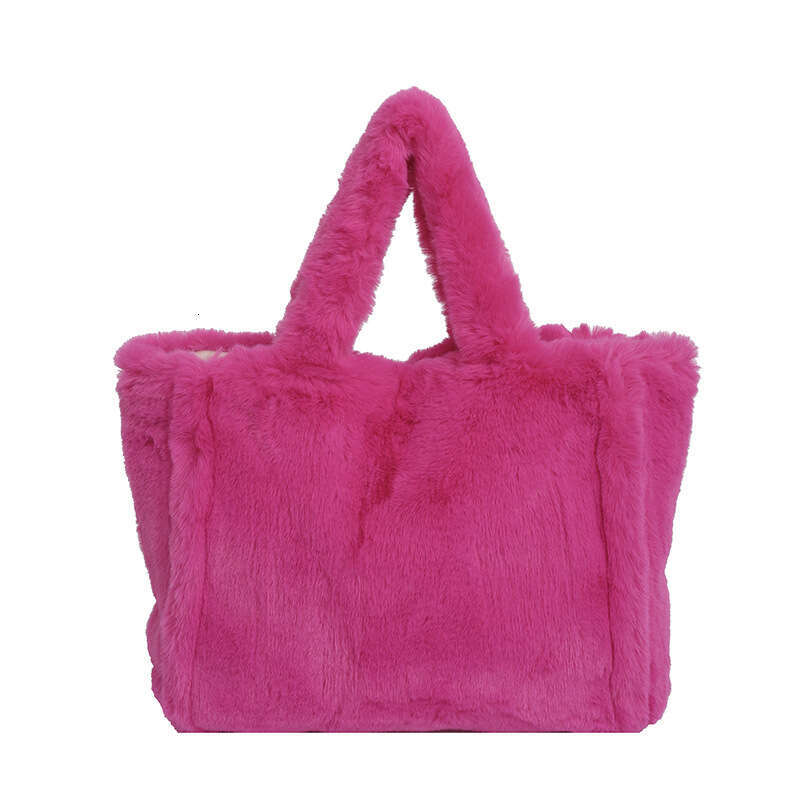 Large Capacity Winter New Plush Fashion Trend Simple Furry Handbag Casual Versatile Textured Tote Bag
