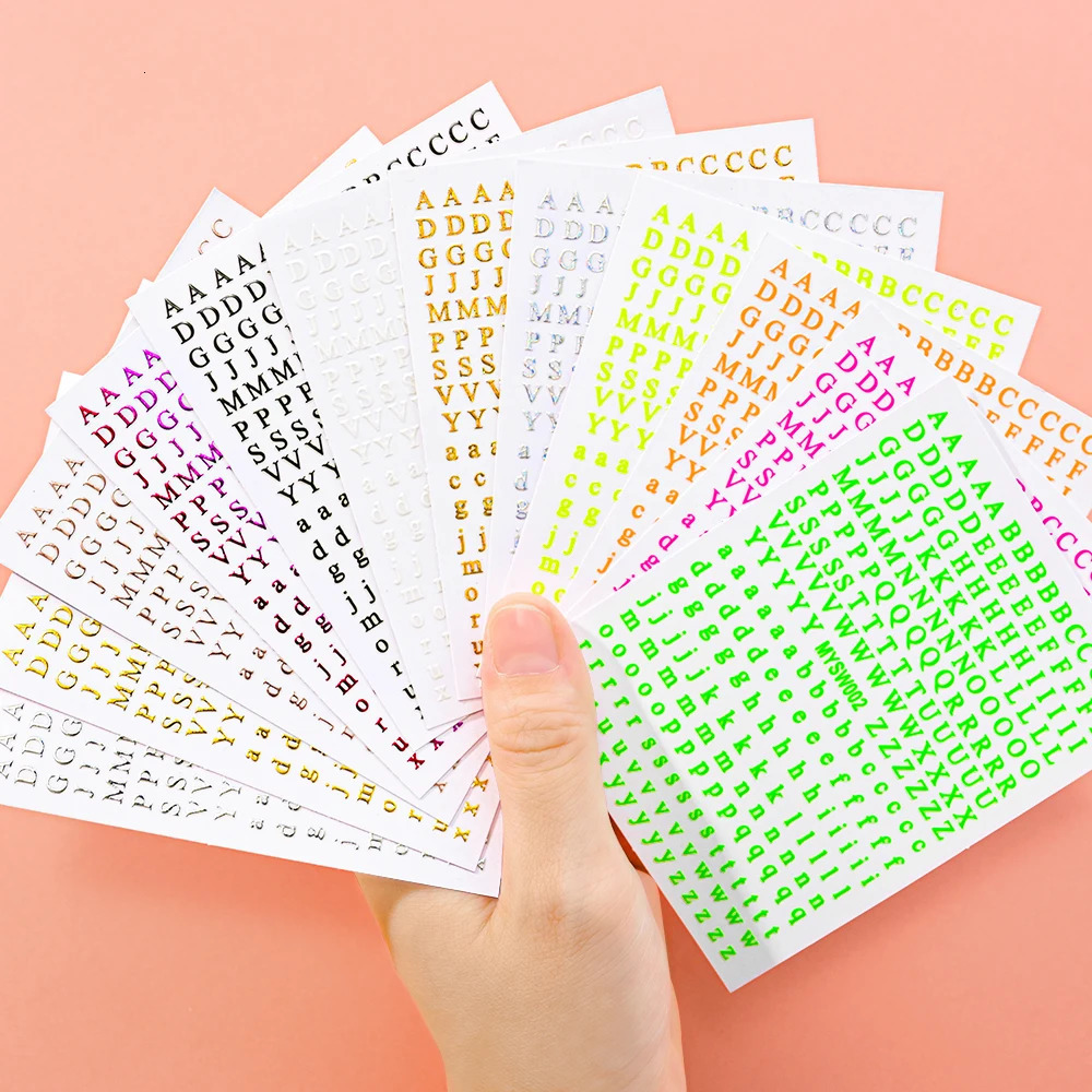 1Pcs 3D Alphabet Nail Sticker Laser SilverGold 26 English Letters Art Decals Self Adhesive Manicure 810cm Letter 250605