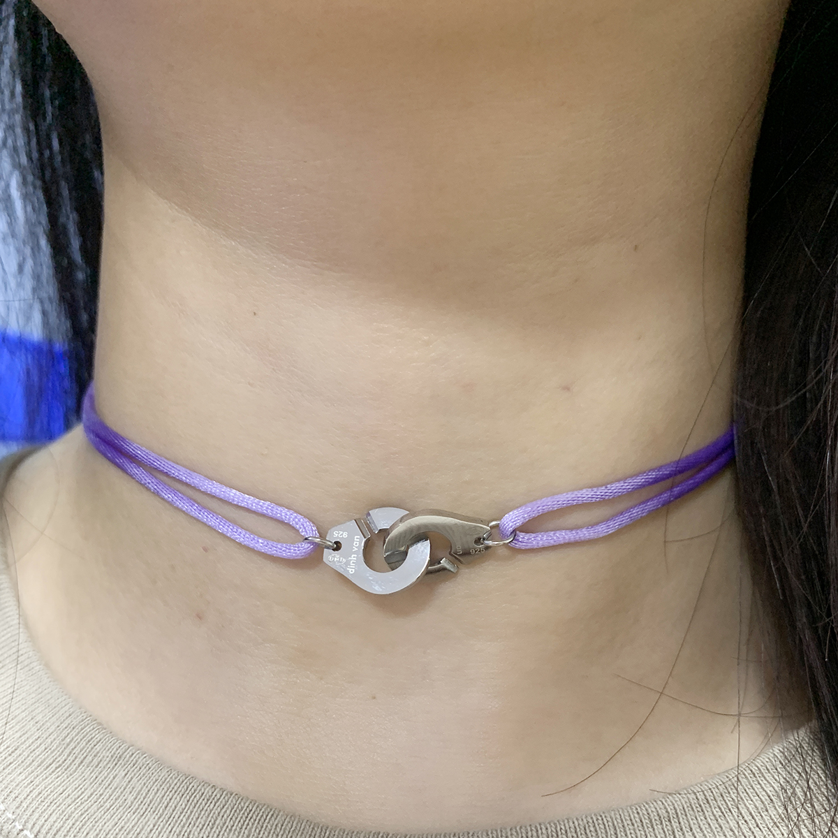 FewDook 2025 New High Quality Stainless Steel Handcuff Les Menottes Pendant Adjustable Necklace Woven Rope Hand Woven Rope Necklace