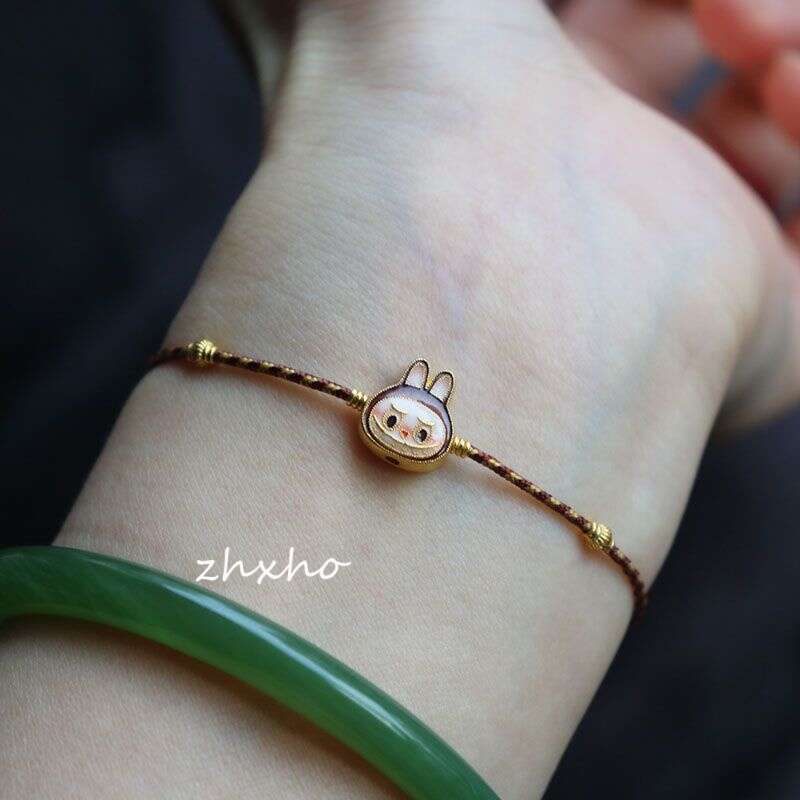 Cute Cartoon Labubu Woven Bracelet Fashion Versatile 2025 New Hand Jewelry Gift for Girlfriend