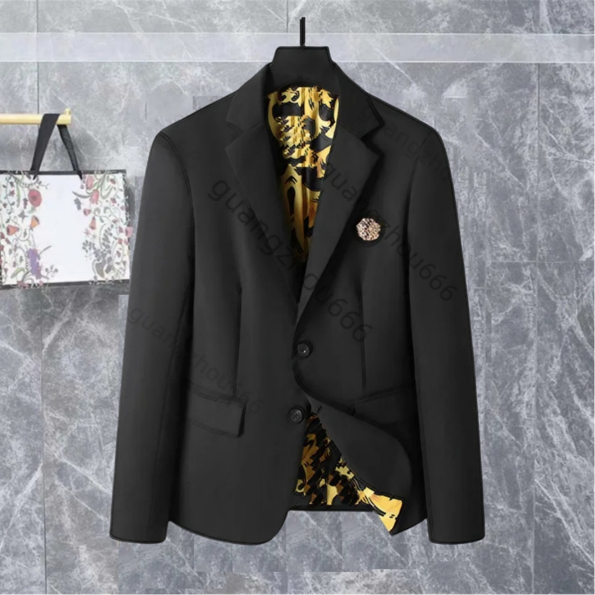 High quality Designer Fashion Man Suit Blazer Jackets Coats Flower Pattern For Men Stylist Letter Embroidery Long Sleeve Casual Party Wedding