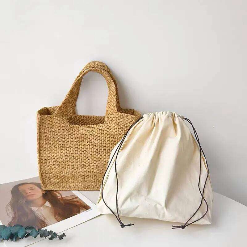 Summer Raffia Straw Women Vacation Woven Beach Shoulder Capacity Simple Handbag Classic Simplicity Designer Tote Bag