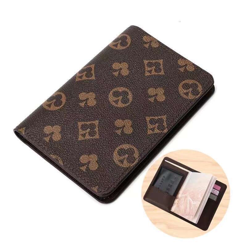 high quality Holders Passport booklet women Brown flowers wallets leather passport cover brand credt card holder men business wallet carteira masculina With box