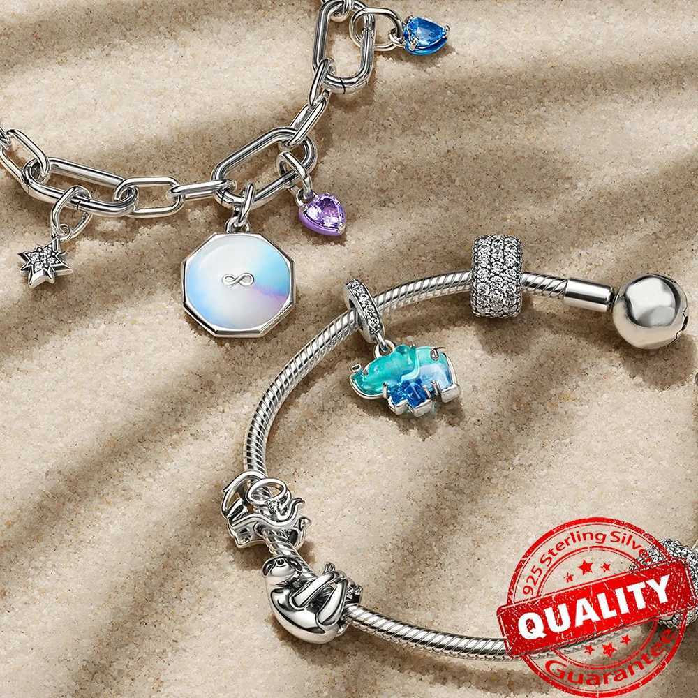 Sparkling Star Mini Dangle Charm Fit Brand Me Bracelet 925 Sterling Silver Me Series Green Heart Mini Charm Girl Party Jewelry XJ250607