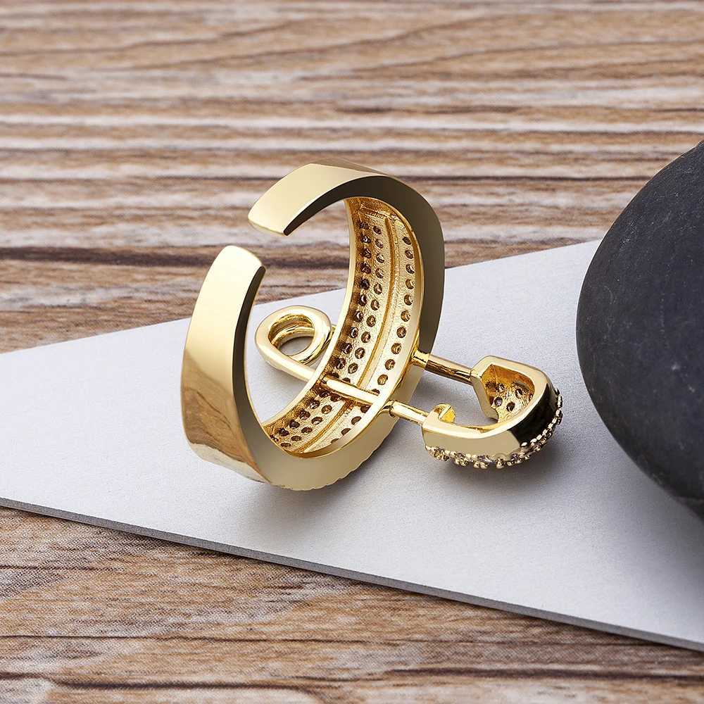 AIBEF New Style Hot Sale Luxury Copper Zircon Couples Customized Golden Classic Irregular Gem Ring Women Jewelry Wedding Gift W250606