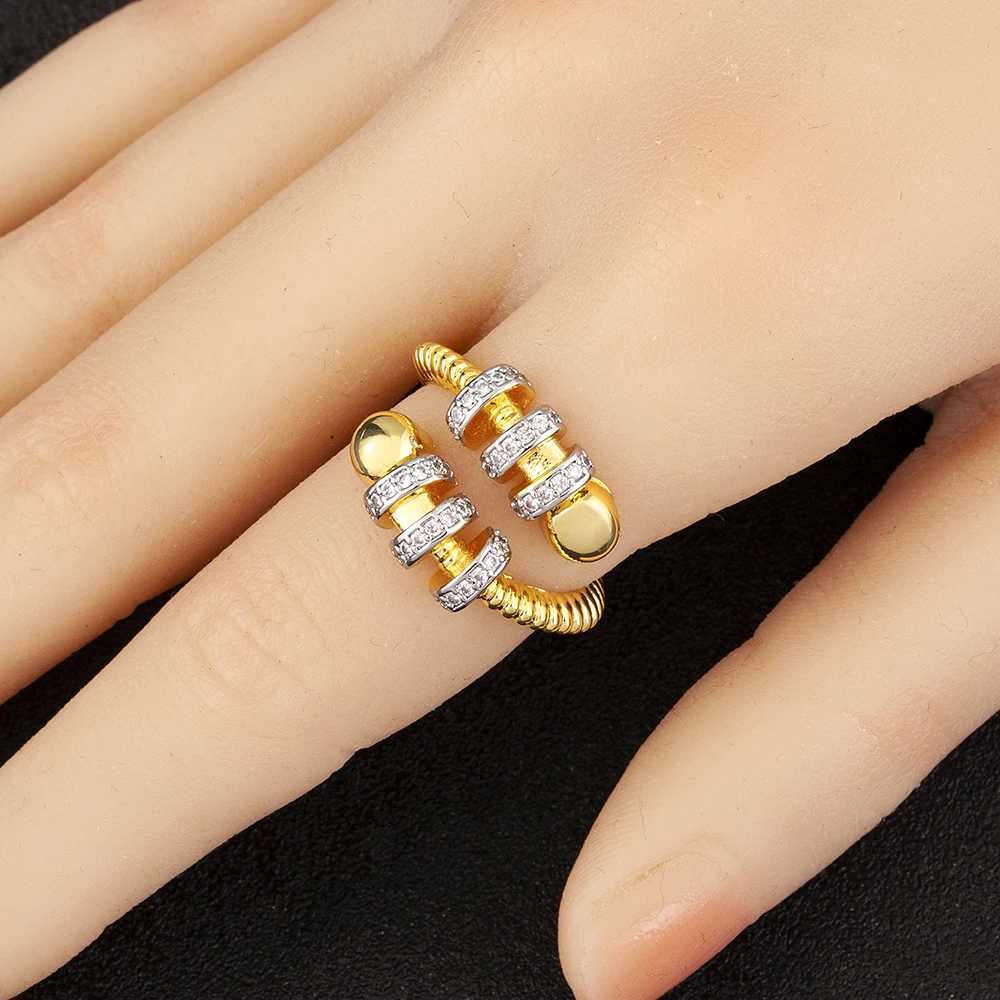 Nidin High Quality Creative Shiny Zircon Charm Open Rings Adjustable 4 Styles For Women Men Hip-Hop Style Finger Jewelry Gifts W250606