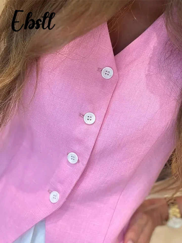 Solid Single Breasted Vest Skirts Suit Womens V-neck Sleeveless Waistcoat Loose Long Skirt 2025 Summer Lady Casual Outfit 250605