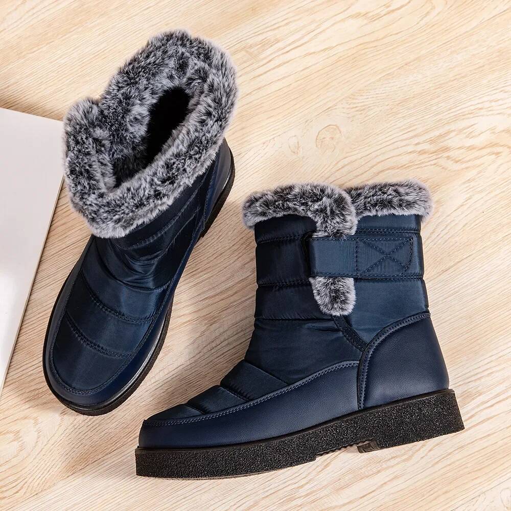 Ddmyoutdoor Women Winter Trendy Platform Snow Boots Outdoor Anti Slip Thick Soled High Quality Work Casual Cold Resistant Cotton Shoes Outdoor Shoes
