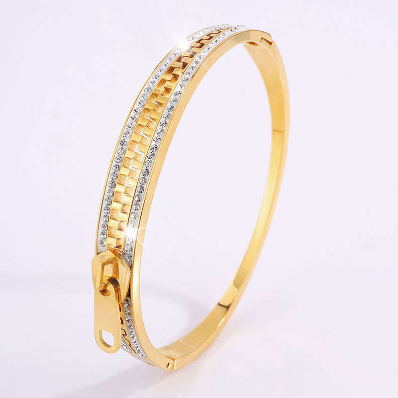 designer bracelet Unique Niche Design Titanium with Inlaid Dias Zipper for Women High-end Stainless Steel Exquisite Circle Bracelet