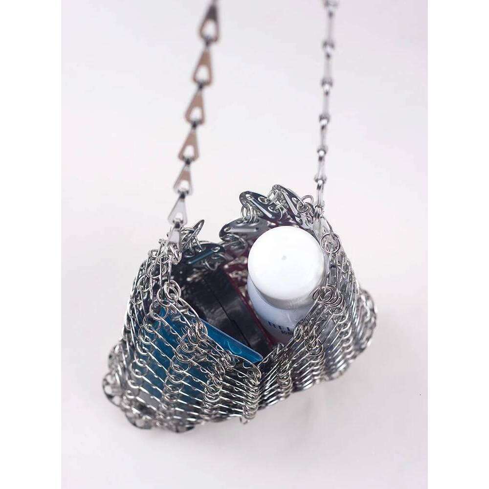 Popular metal sequins with large capacity mobile phone crossbody chain DIY handmade bag for women's fashion trend