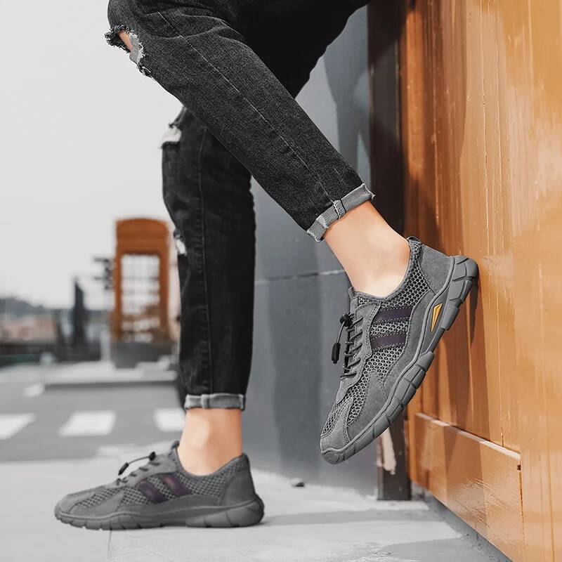 Ddmyoutdoor Men S Summer Sneakers Trainers Flat Bottomed New Outdoor Hiking Hollow Breathable Mesh Casual Shoes Tenis Masculino Outdoor Shoes