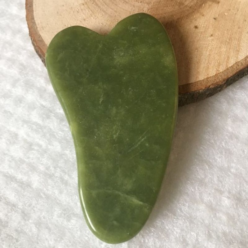 Natural xiuyan stone Green Jade Guasha gua sha Board massager for scrapping therapy jade roller