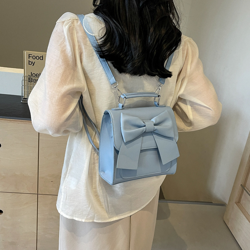 designer Unique Design Bowknot Backpack for Women 2025 New Fashionable Simple Handbag Shoulder Crossbody Double Shoulder Backpack