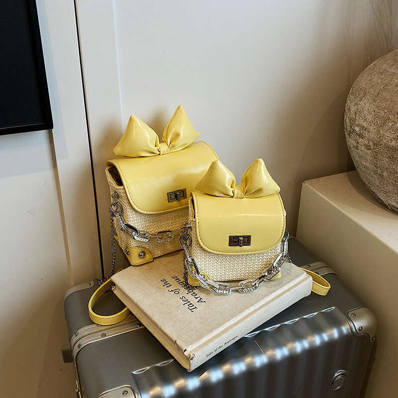 Chain 2025 Summer New Niche Design Fashion Simple High-Value Single Shoulder Crossbody Color-Block Small Square Bag